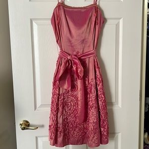 Adrianna Pappell 3D Flowers Strapless Dress